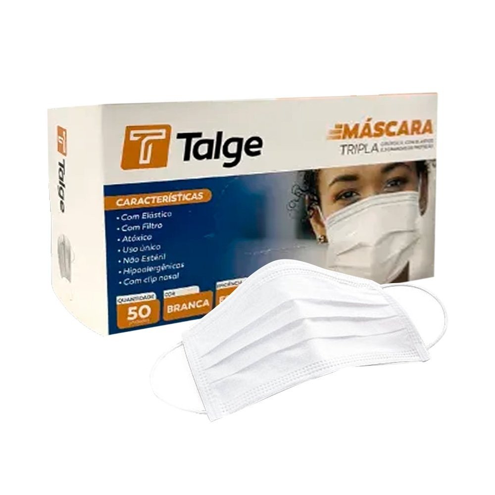 Máscara Descartável Tripla Proteção - Talge