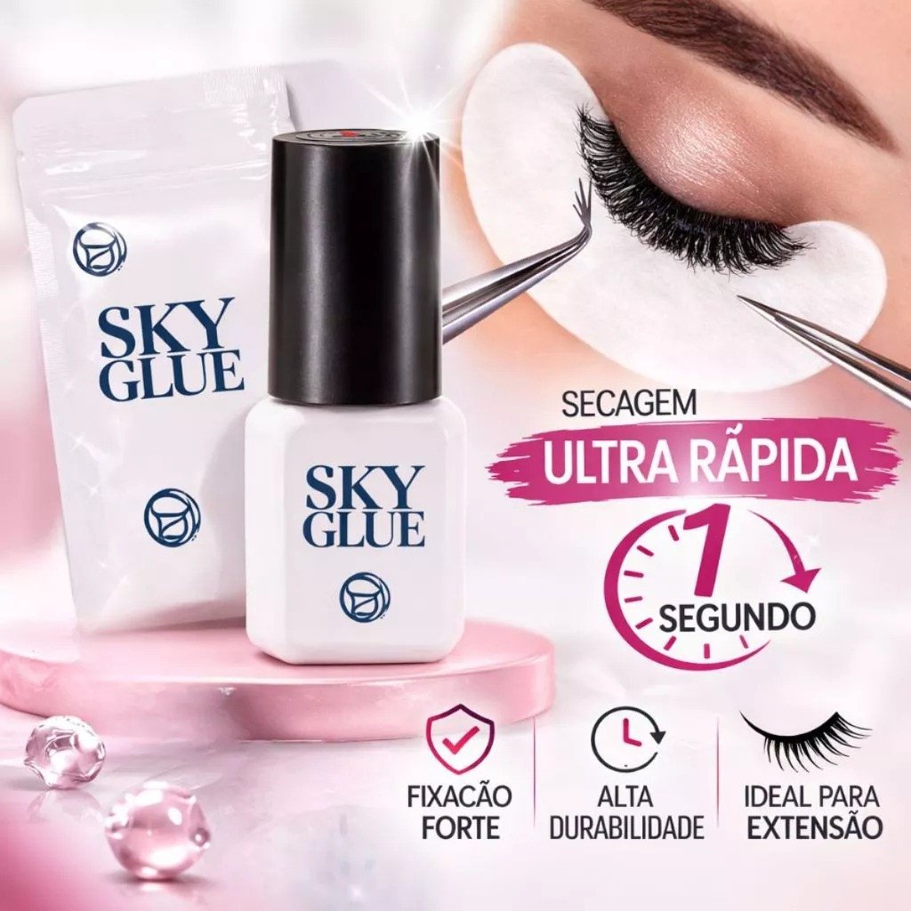 Cola De Cílios Fio a Fio 5ML Tampa Preta - Sky Glue