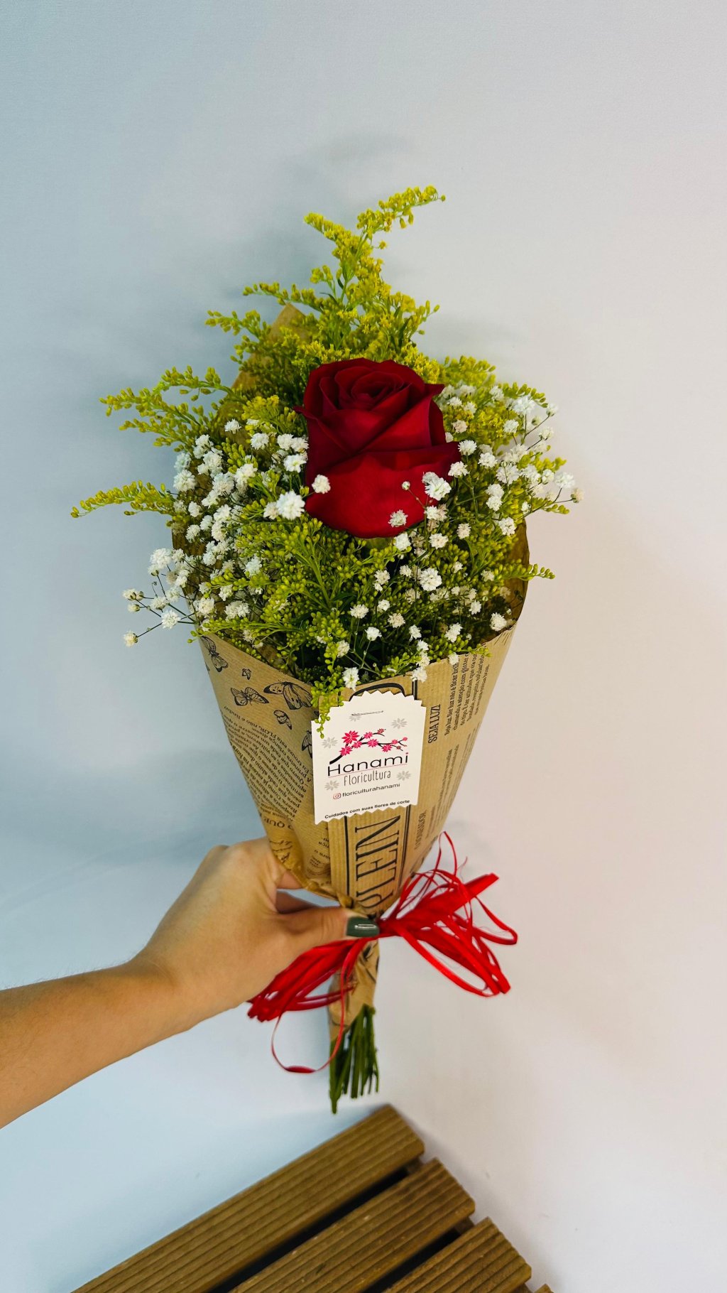 Rústico com Rosa Vermelha 