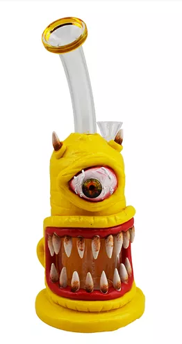 Bong de Vidro 27cm - ABDZ Gold Médio Monster Mãozinha