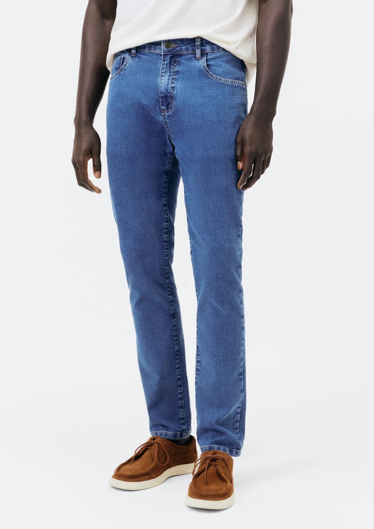 Calça Jeans Básica Masculina Skinny Com Elastano 