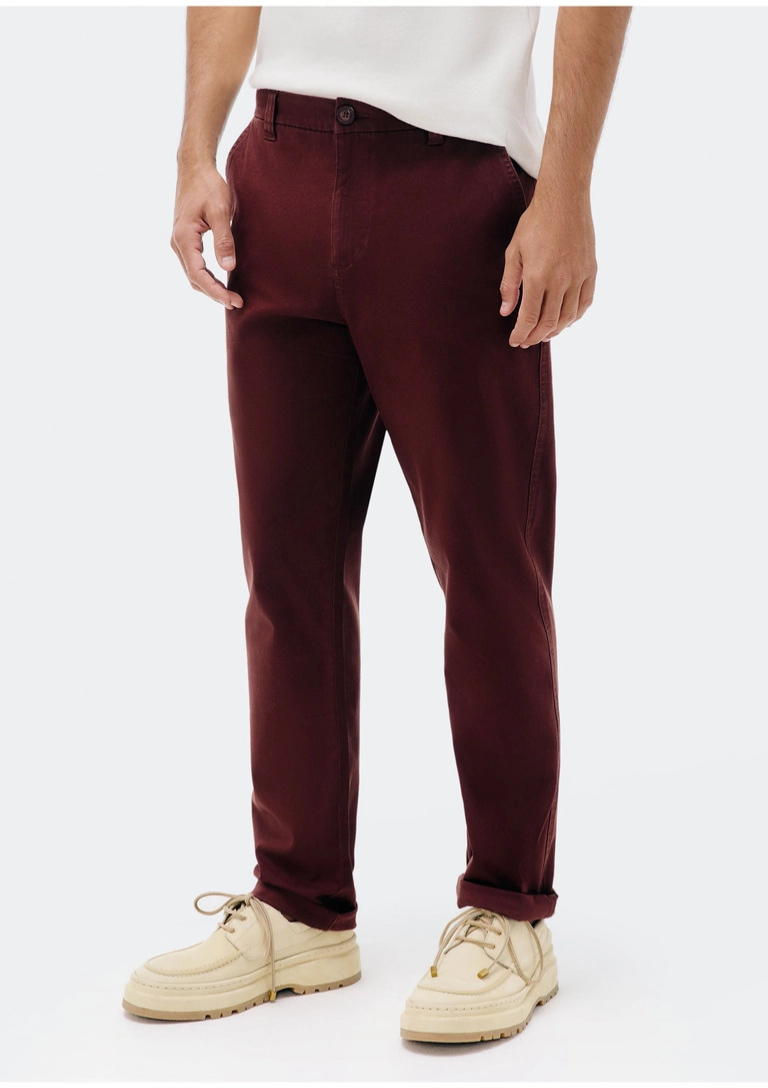 Calça Básica Masculina Chino Slim Em Sarja Com Elastano