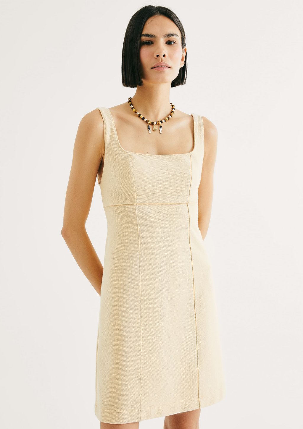 Vestido Curto Reto Em Peach Touch