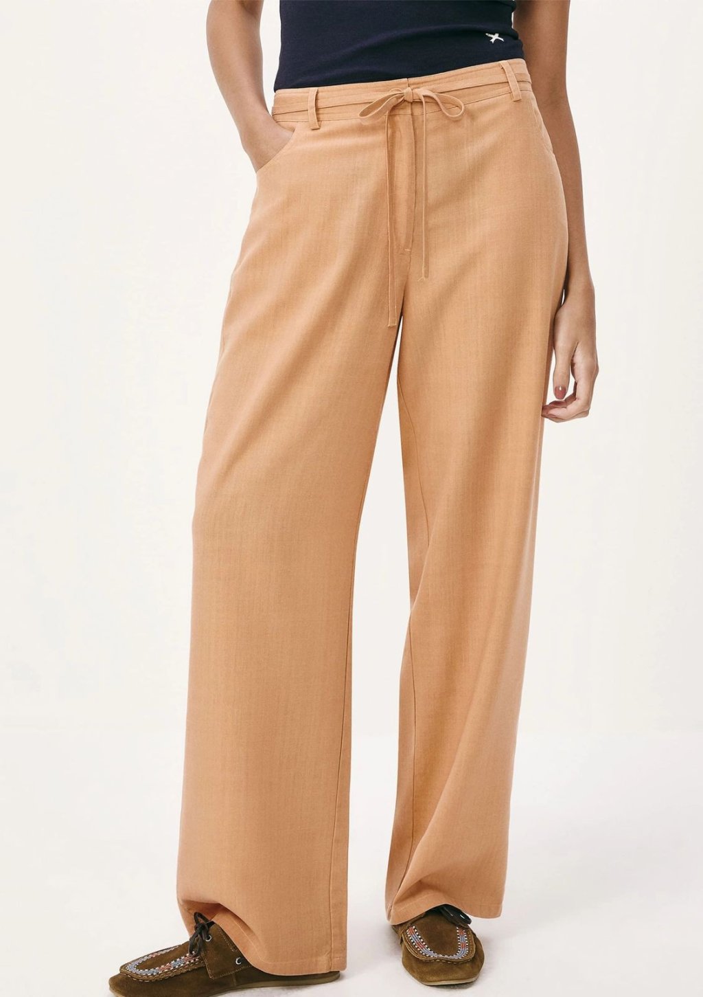 Calça Linho com amarração Laranja