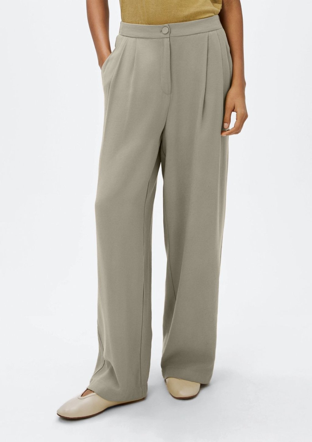 Calça Feminina Reta em Peach Touch - Cinza