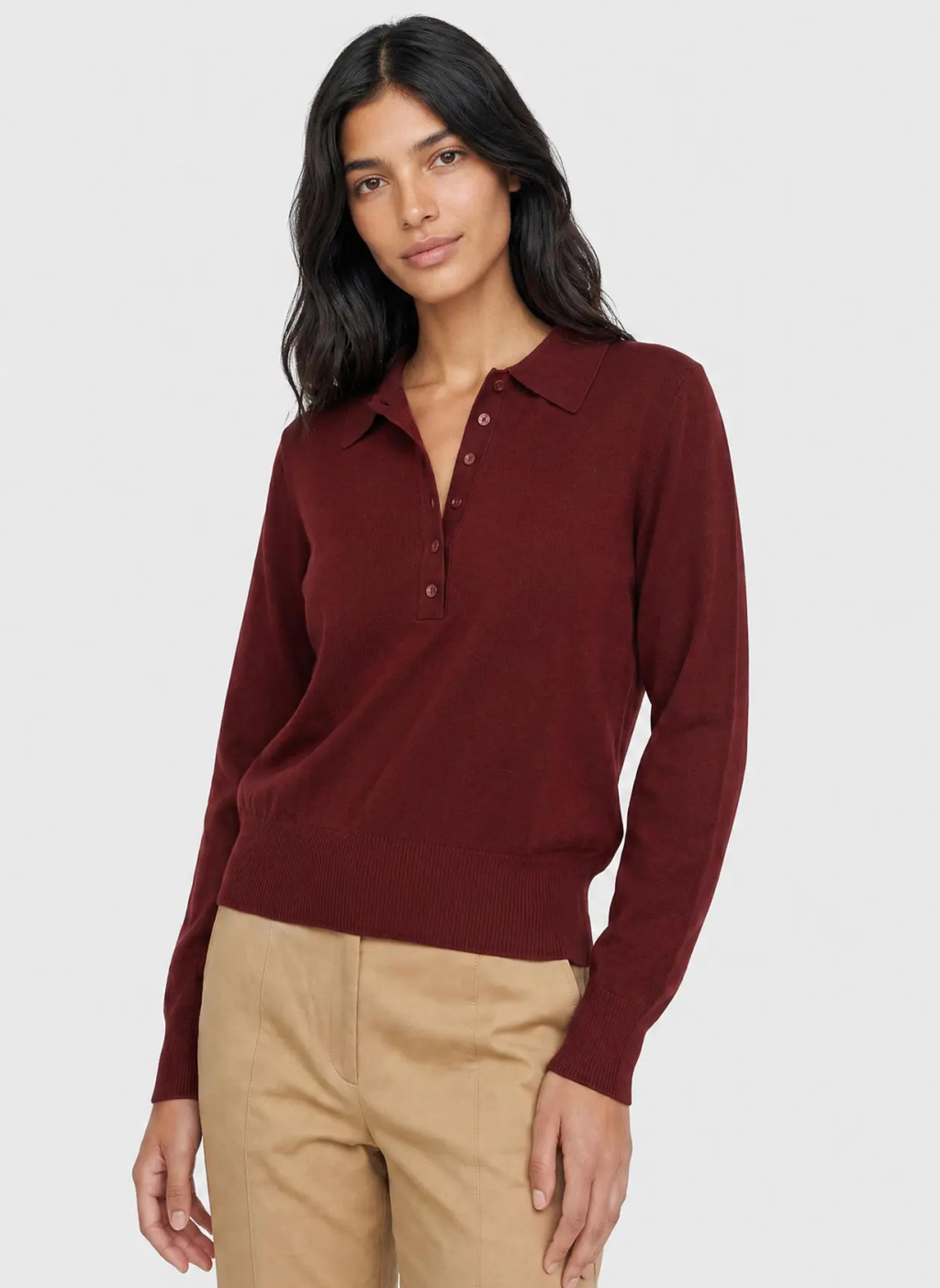 Polo Feminina Tricô Manga Longa 