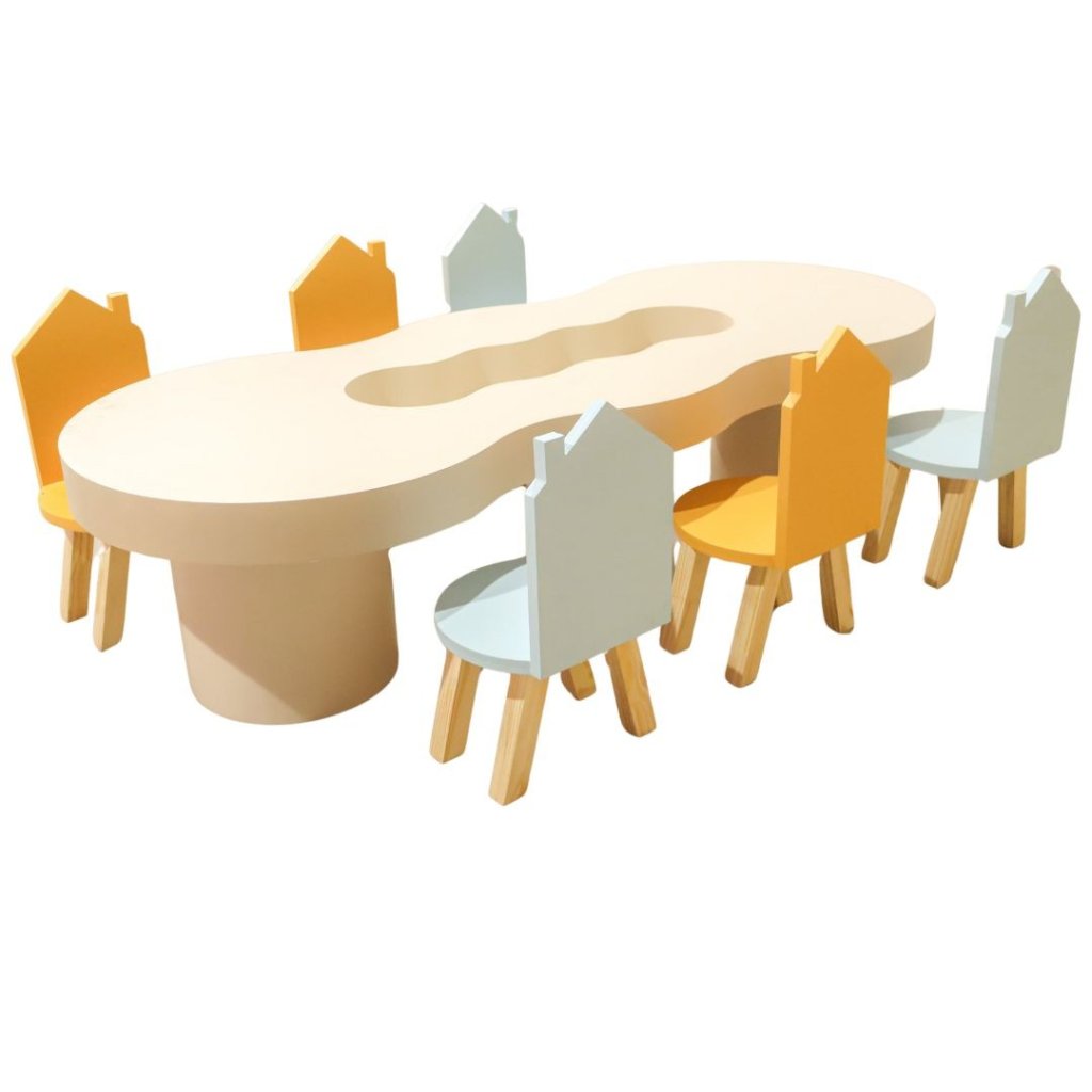 Mesa piquenique orgânica com cadeirinhas