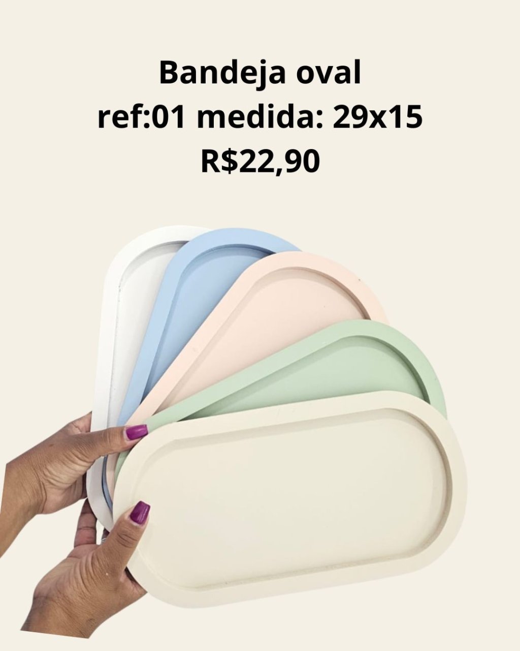 Bandeja oval Bolinha Referência 1