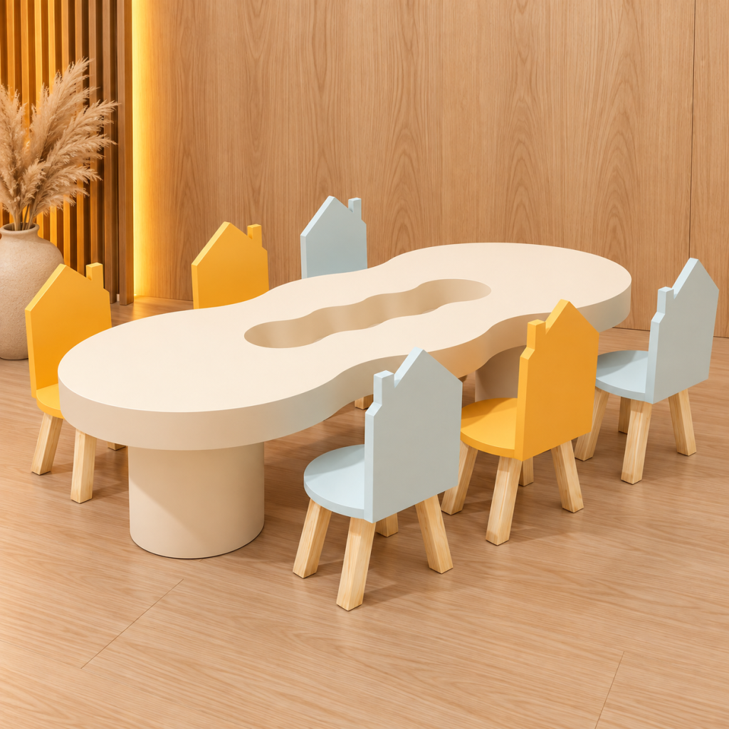 Mesa piquenique Temática orgânica com cadeirinhas casinha