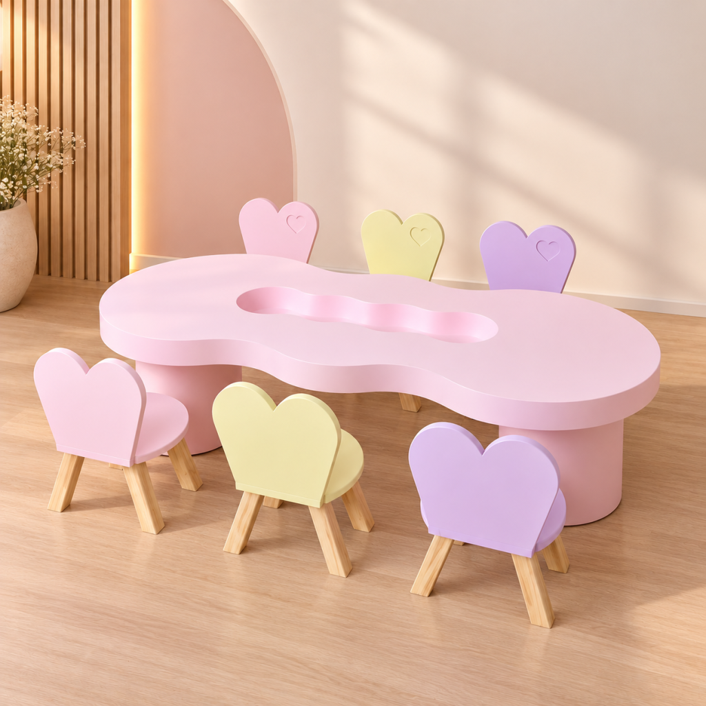 Mesa piquenique Temática orgânica com cadeirinhas coração