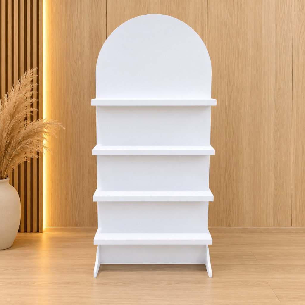 Painel Decorativo Expositor MDF 4 Prateleiras 