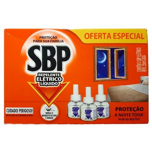 REFIL REPELENTE ELÉTRICO SBP  COM 3UNIDADES