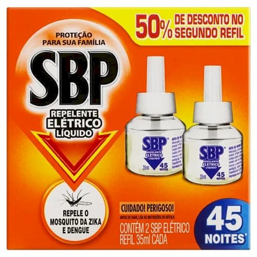 REFIL REPELENTE ELÉTRICO SBP  COM 2 UNIDADES  