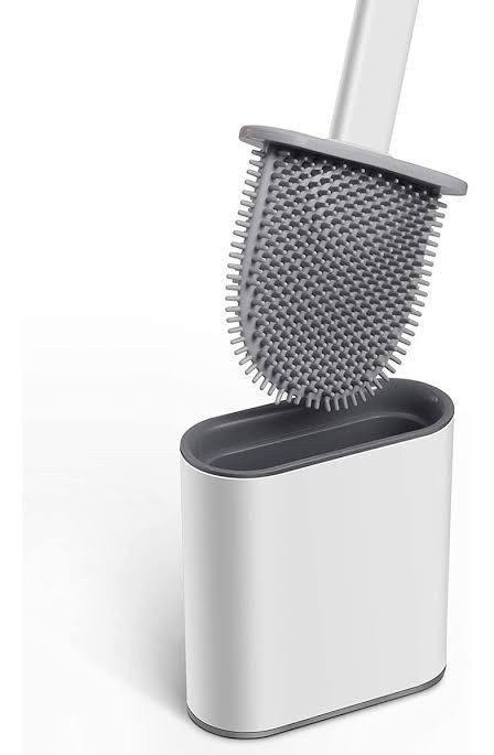 ESCOVA SANITÁRIA DE SILICONE COM BASE PARA BANHEIRO 