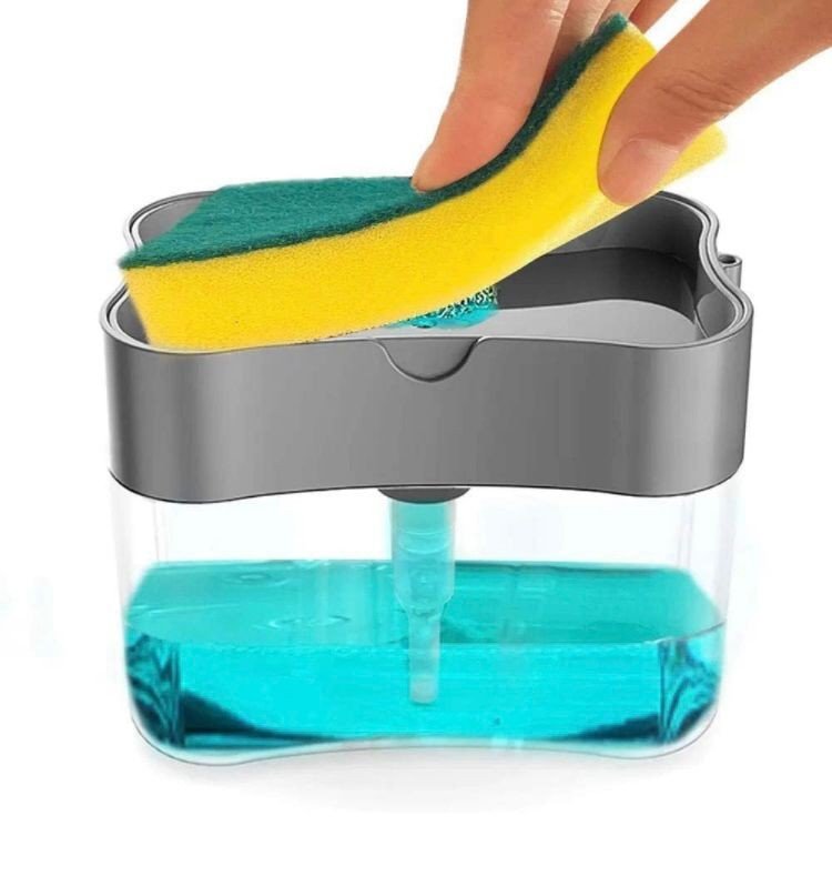 DISPENSER PARA DETERGENTE COM SUPORTE PARA ESPONJA  