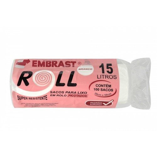 SACO DE LIXO BRANCO  SUPER RESISTENTE 15 LITROS 