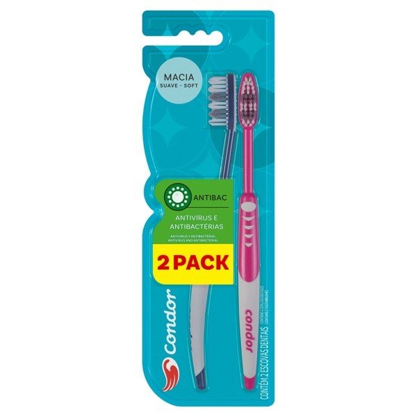 ESCOVA DENTAL ANTIBAC MACIA CONDOR 2 UNIDADES
