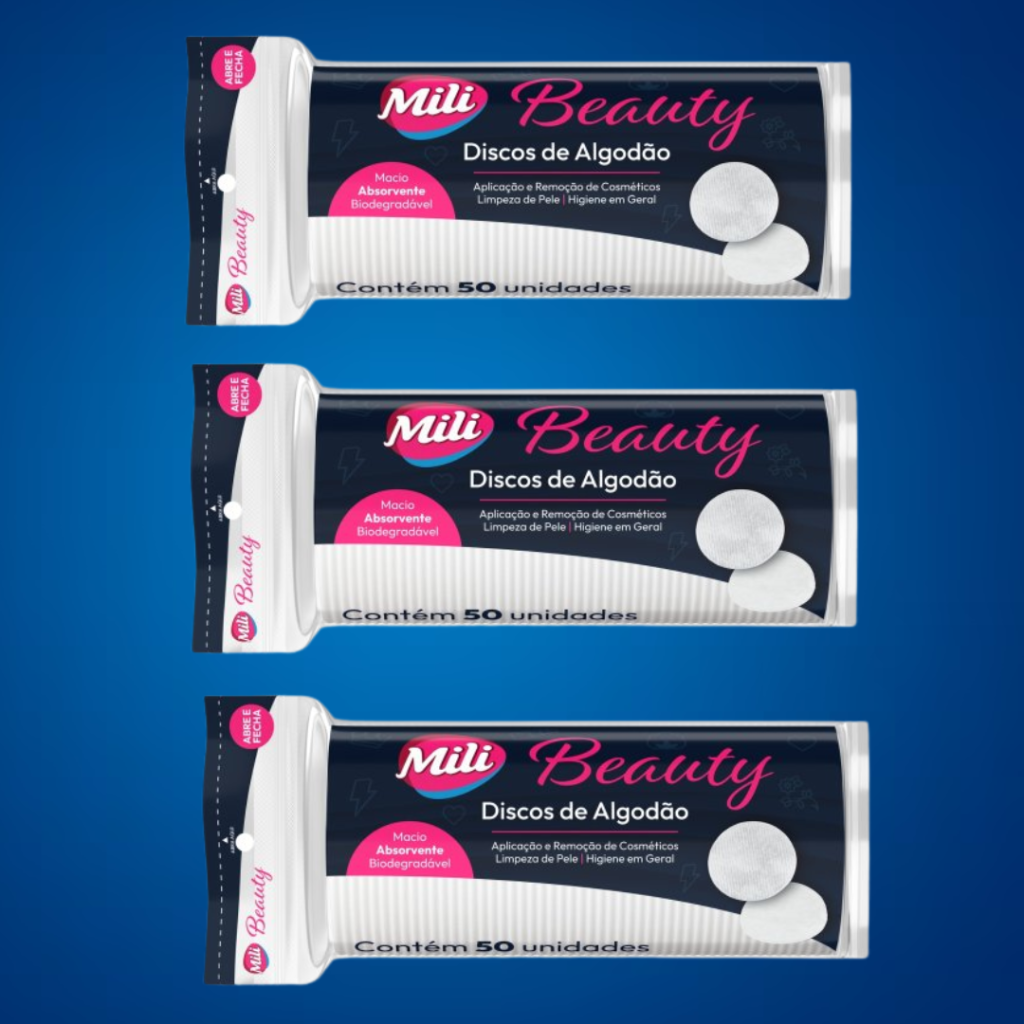 Discos de algodão mili beauty c/100