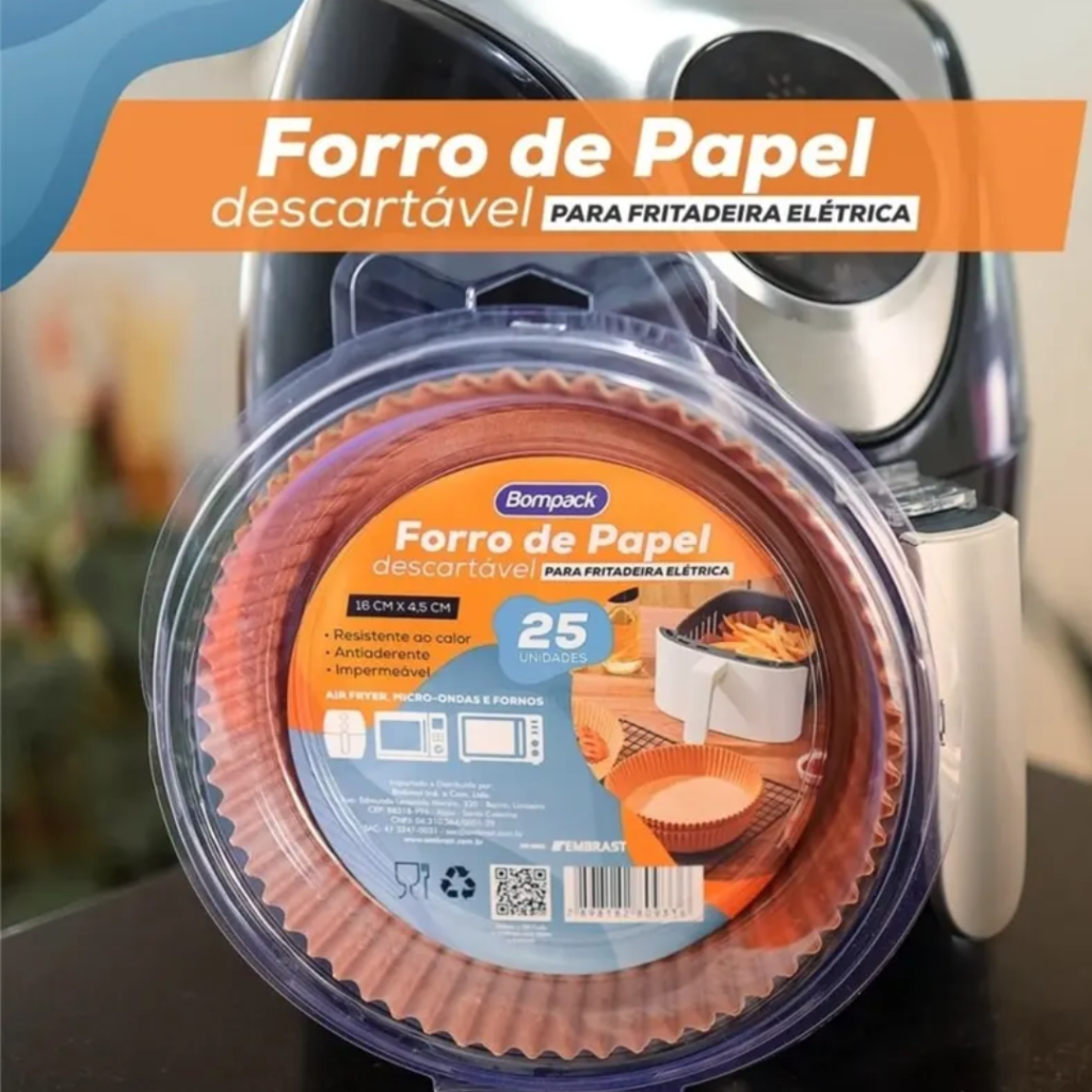FORRO DE PAPEL DESCARTÁVEL PARA FRITADEIRA ELÉTRICA 