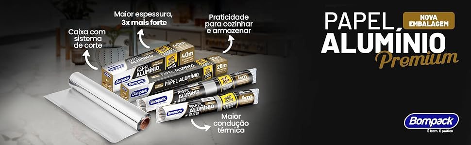 PAPEL ALUMÍNIO 45CM BOMPACK