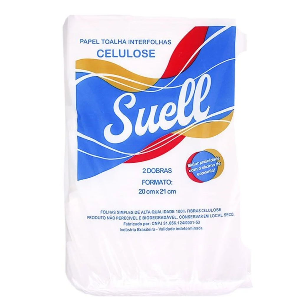 PAPEL TOALHA 100% CELULOSE INTERFOLHADO  SUELL   