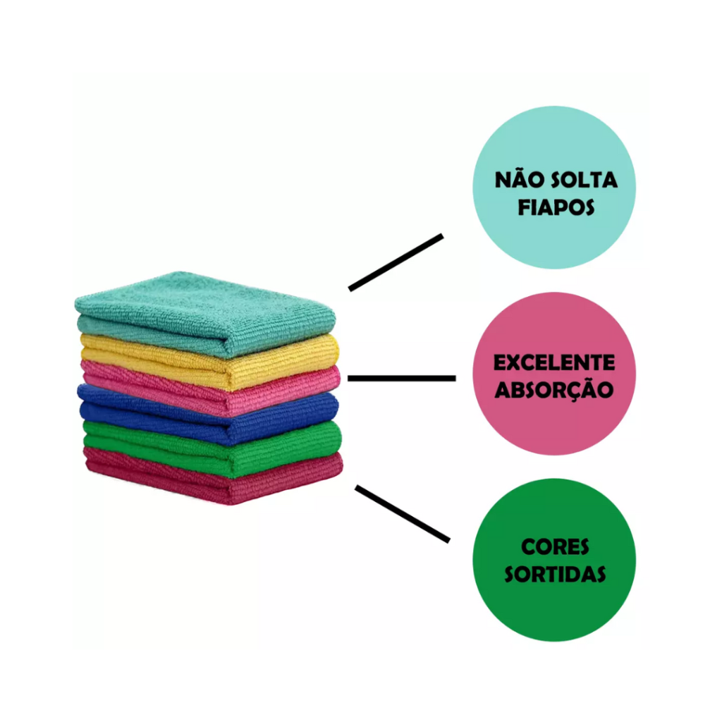 kit 6 flanela microfibra 