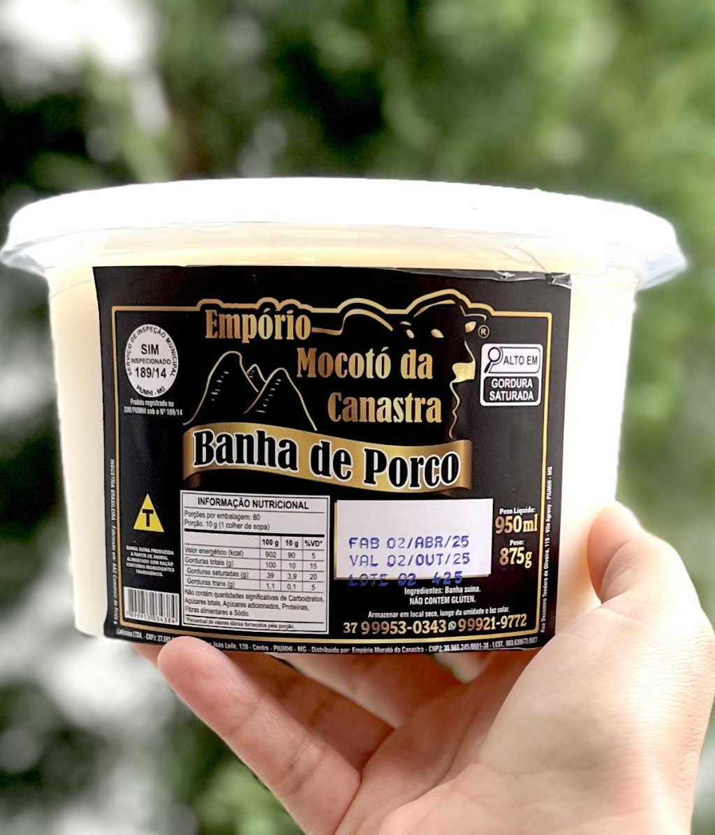 Banha de Porco Artesanal da Canastra 