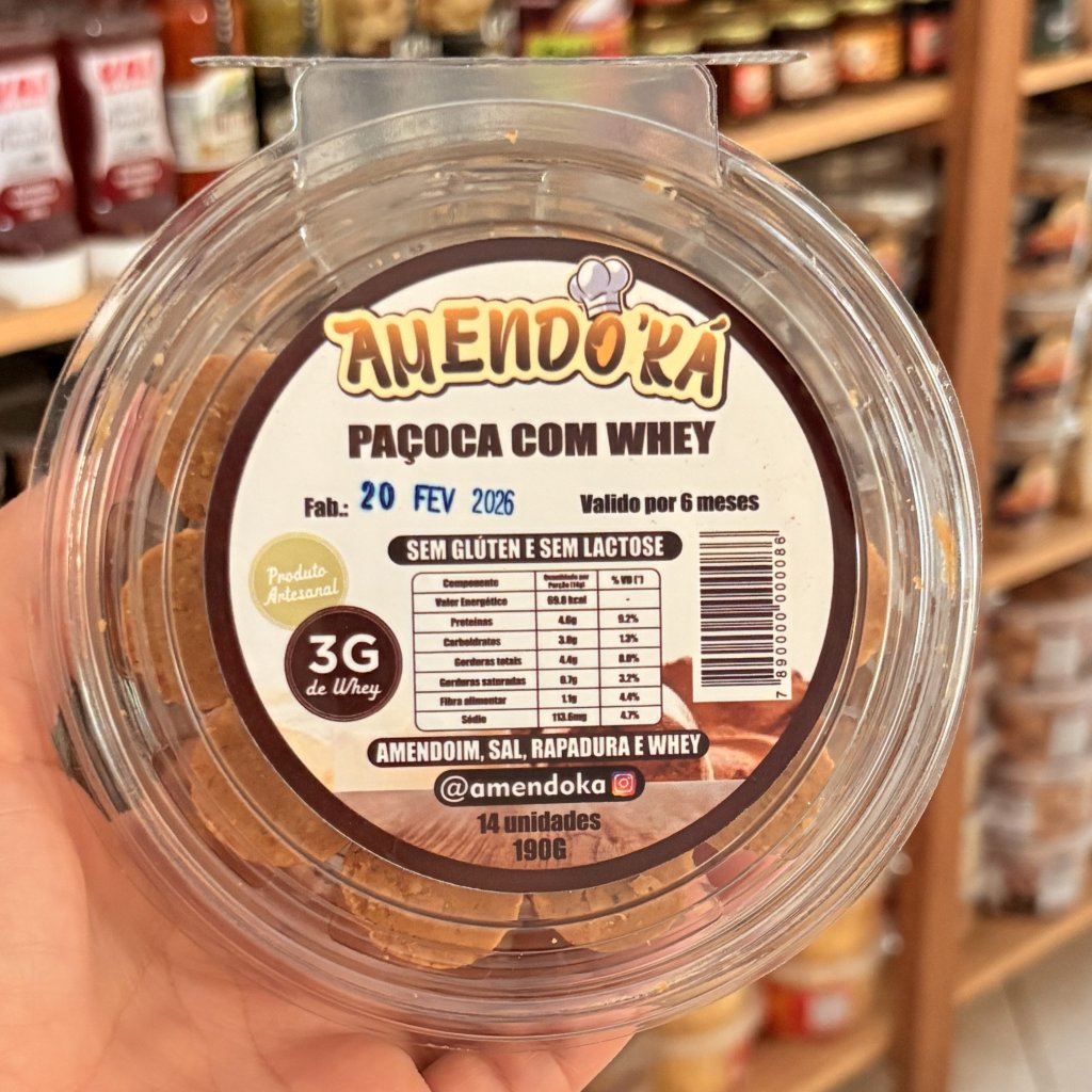 Paçoca com rapadura e Whey
