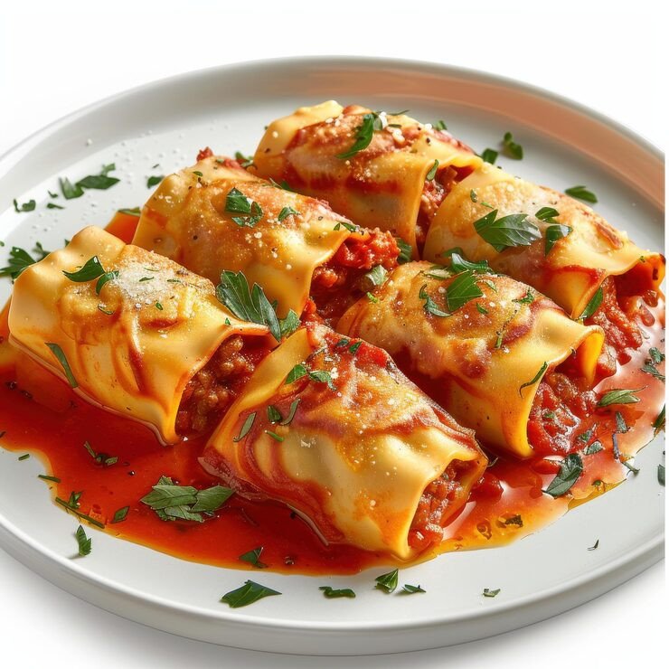 Canelone de Carne de Sol e queijo ao pomodoro