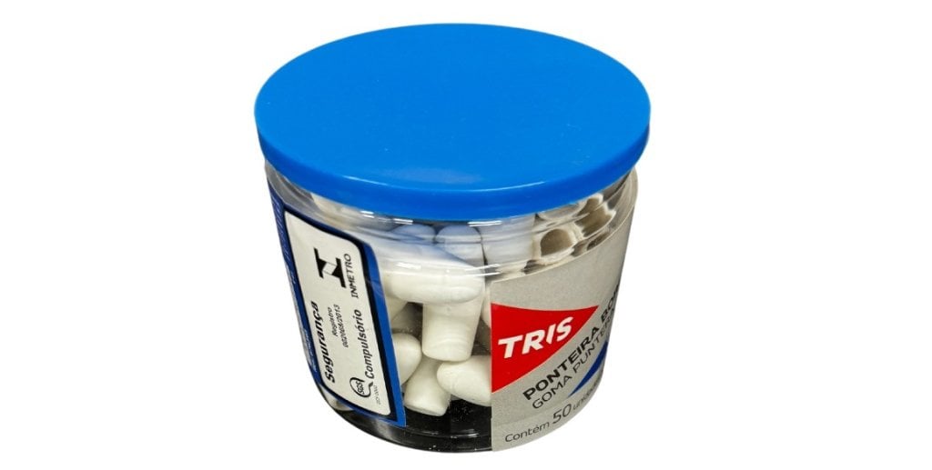 Ponteira Borracha Tris Basic Pote Pvc Cx C/50pc