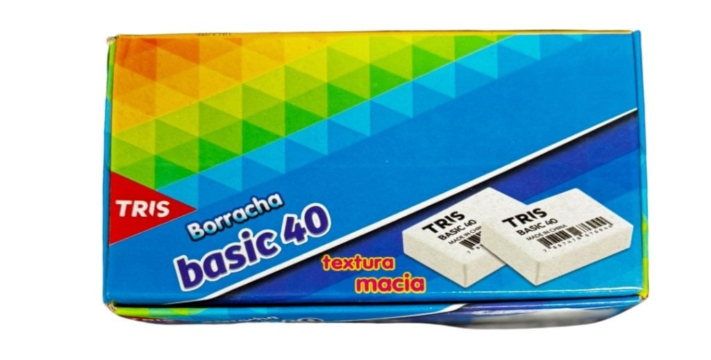 Borracha Tris Basic Branca Cx C/40pcs