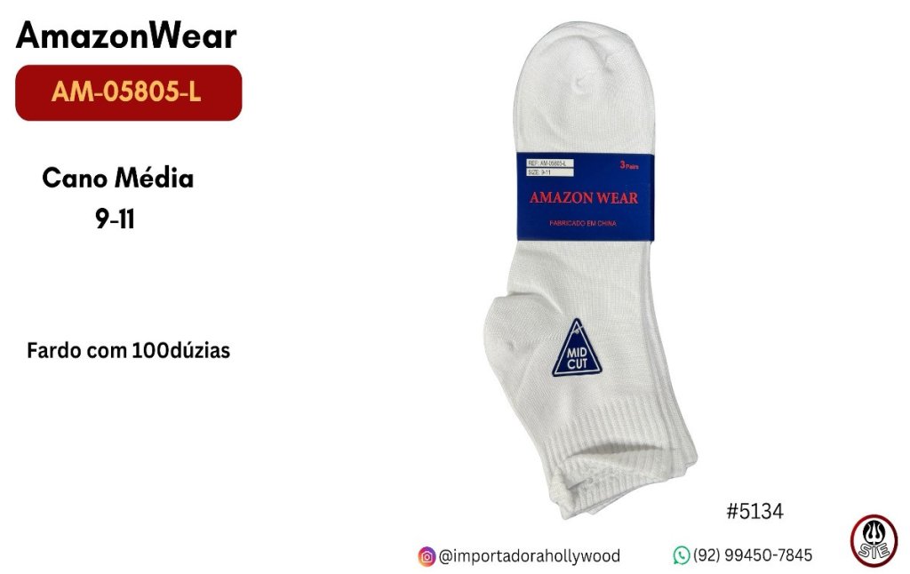 Meias Masc.Adulto Amazon Wear Am-05805l