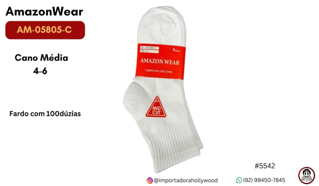 Meias Masc.Juvenil Amazon Wear Am-05805c