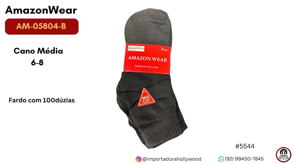 Meias Masc.Juvenil Amazon Wear Am-05804b