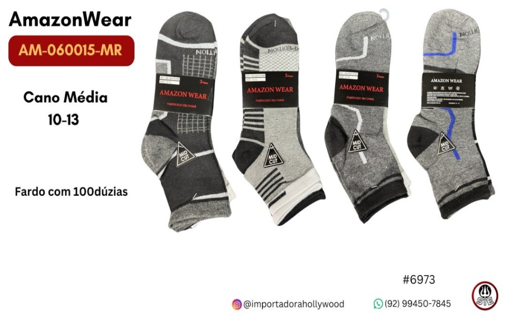 Meia Masculino Adulto AMAZON WEAR - AM-060015-MR 