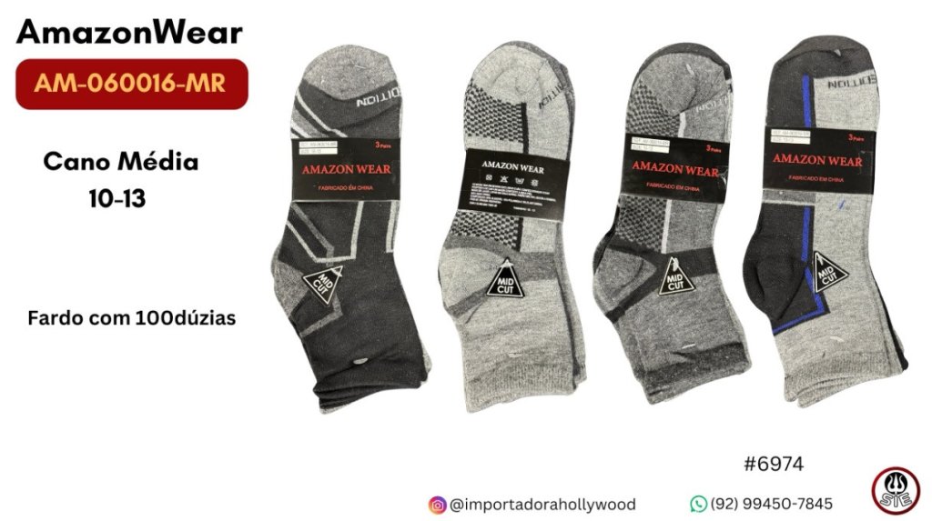 Meia Masculino Adulto AMAZON WEAR - AM-060016-MR 