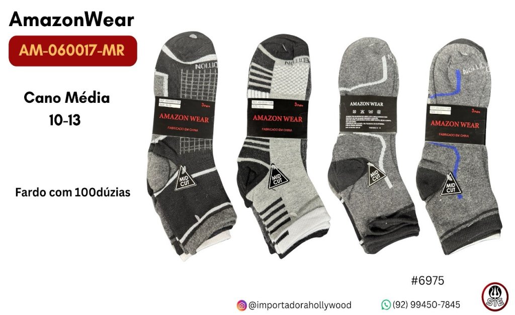 Meia Masculino Adulto AMAZON WEAR - AM-060017-MR 