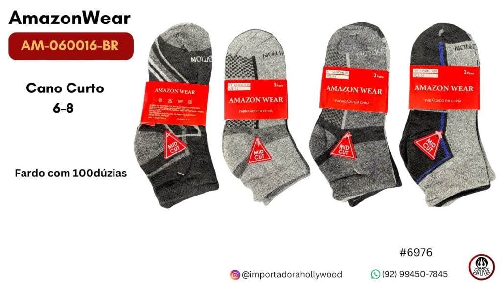 Meia Masculino Juvenil AMAZON WEAR - AM-060016-BR