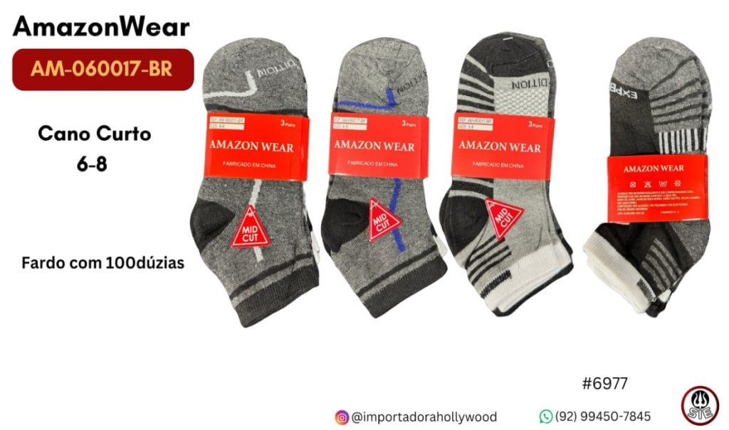 Meia Masculino Juvenil AMAZON WEAR - AM-060017-BR