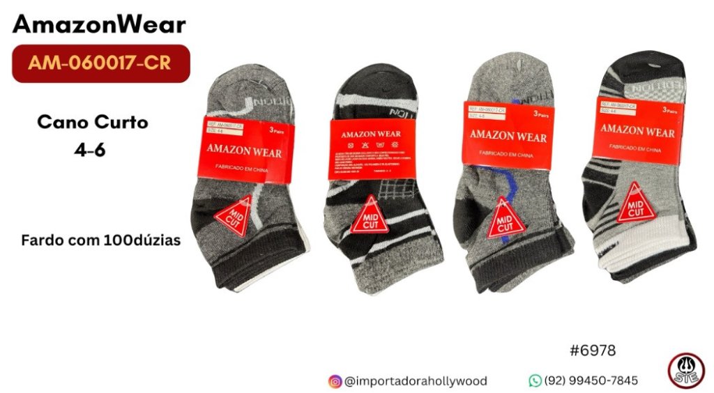 Meia Masculino Juvenil AMAZON WEAR - AM-060017-CR