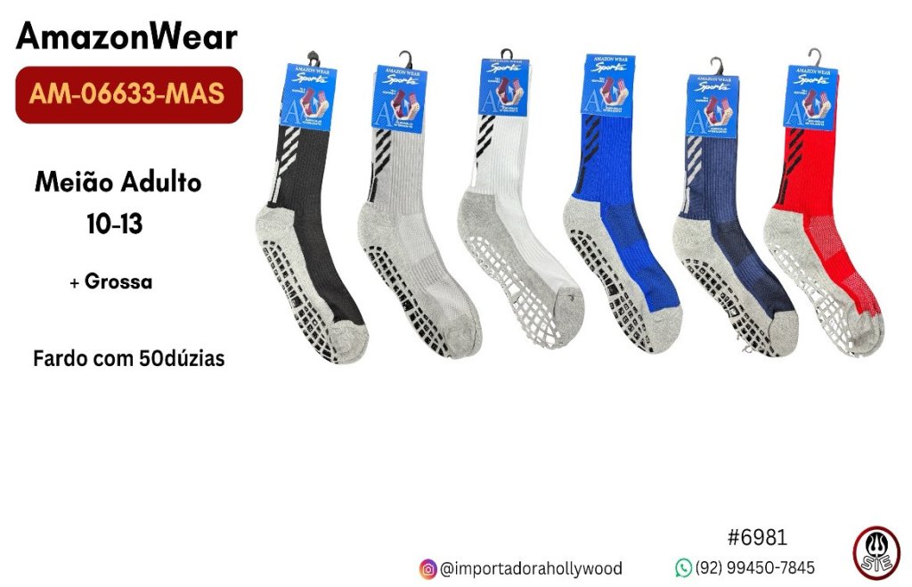 Meião Masculino Adulto AMAZON WEAR - AM-06633-MAS