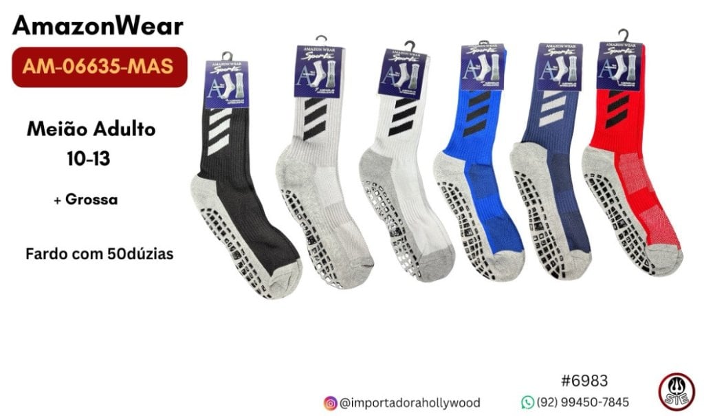 Meião Masculino Adulto AMAZON WEAR - AM-06635-MAS