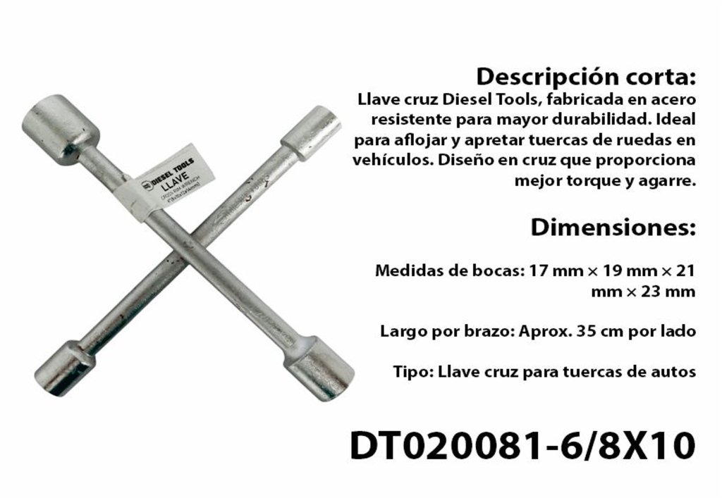 CHAVE DE BOCA CRUZ 8X10X12X14MM DISEL TOOL - DT020081-6/8X10