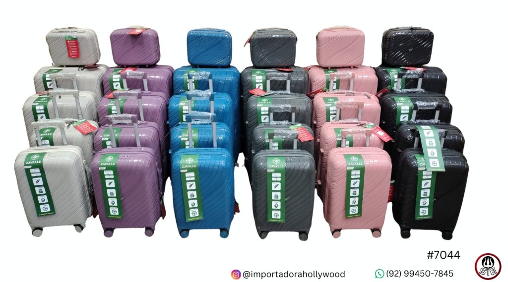 Kit Mala C/5pcs - Polipropileno / 1 frasqueira + 8kg, 10kg, 23kg M, 23kg G / Marca Zavalle (ZVL-100-5) 