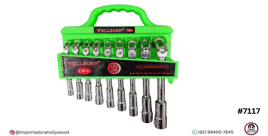 CHAVE DE BOCA L C/09 PCS (8-9-10-11-12-13-14-17-19) WELLBORN  -  PLT-18