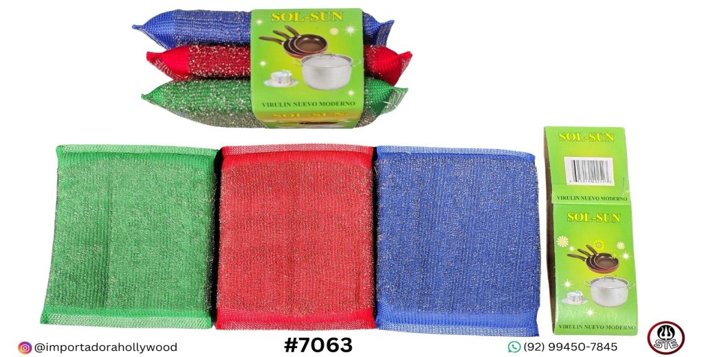 ESPONJA DE LIMPEZA CADA PCT C/03PCS SOL SUN-924-2