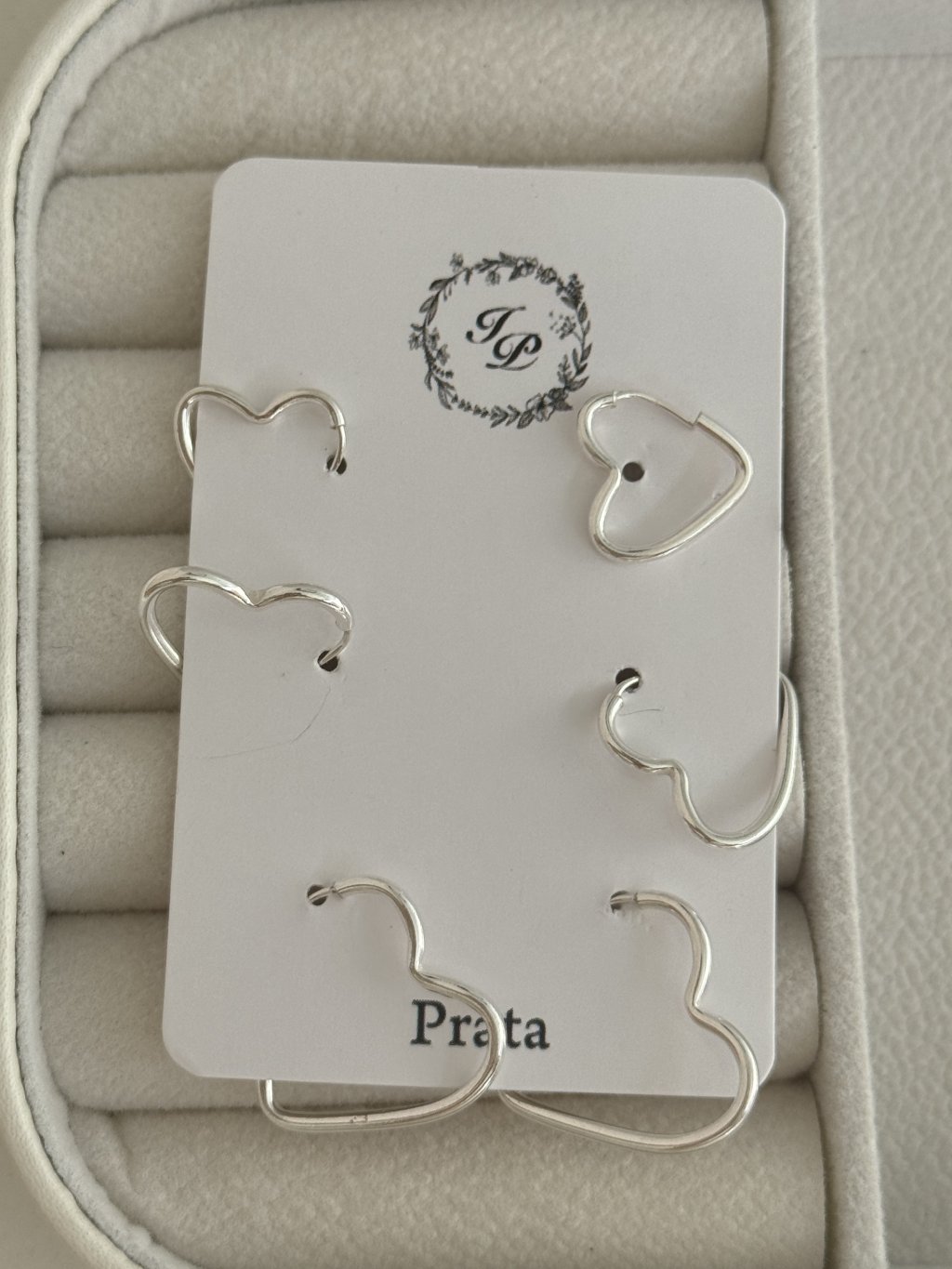 TRIO ARGOLAS CORAÇÕES ENCAIXE 