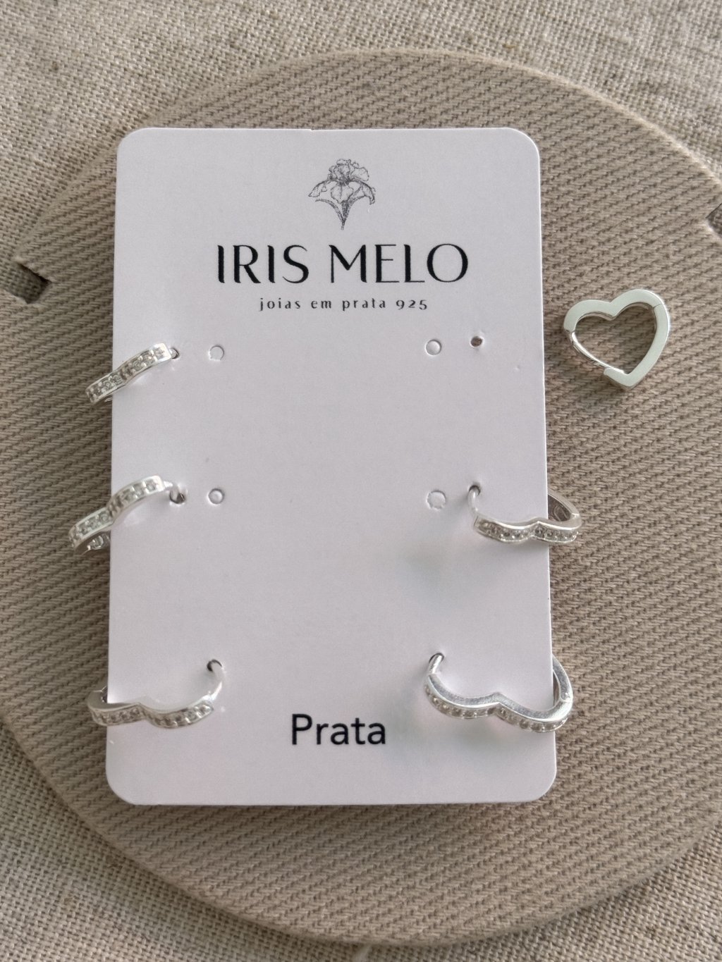 TRIO ARGOLAS CLICK CORAÇÕES CRAVEJADOS 