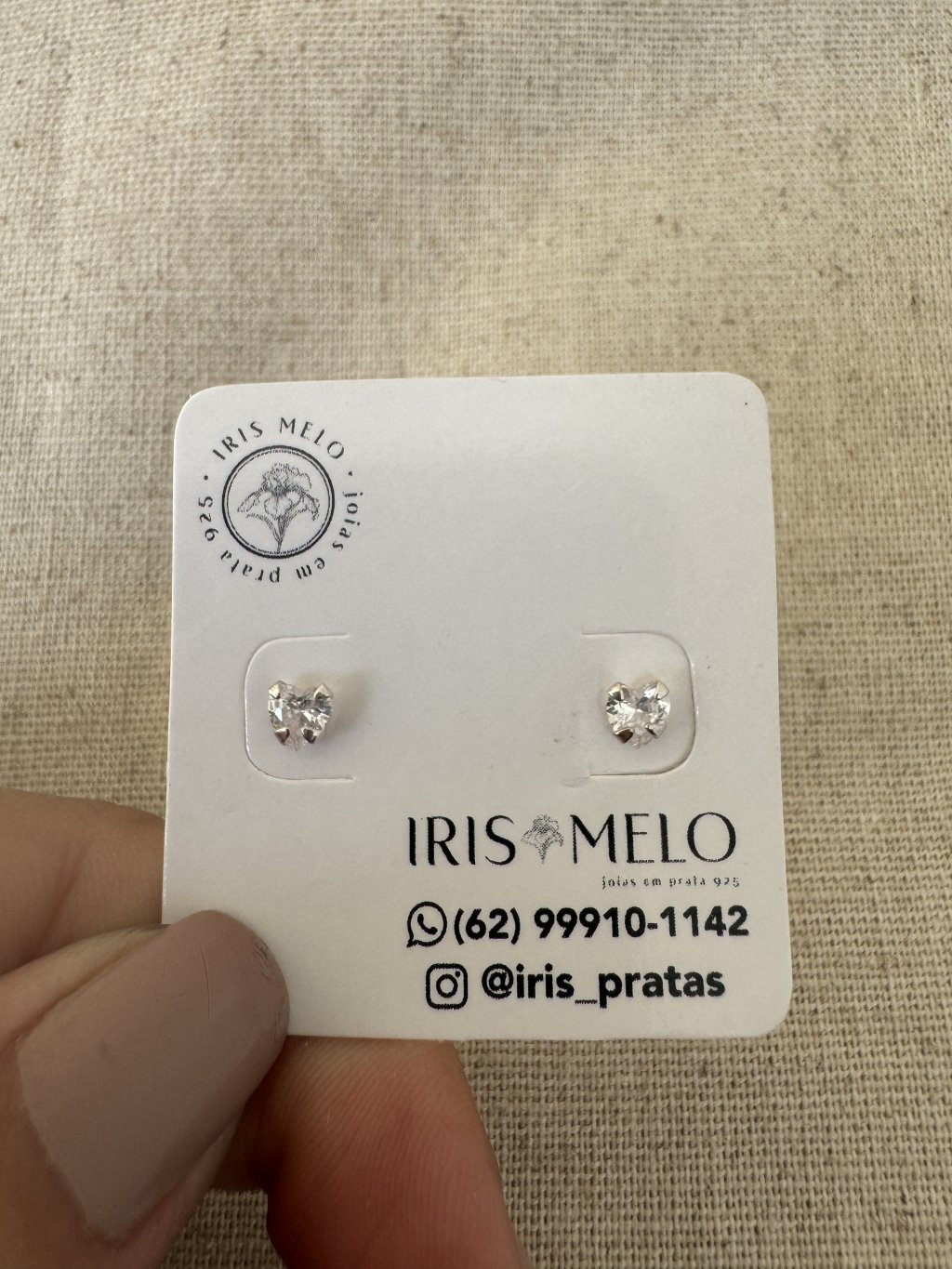 BRINCO CORAÇÃO PEDRA 4MM