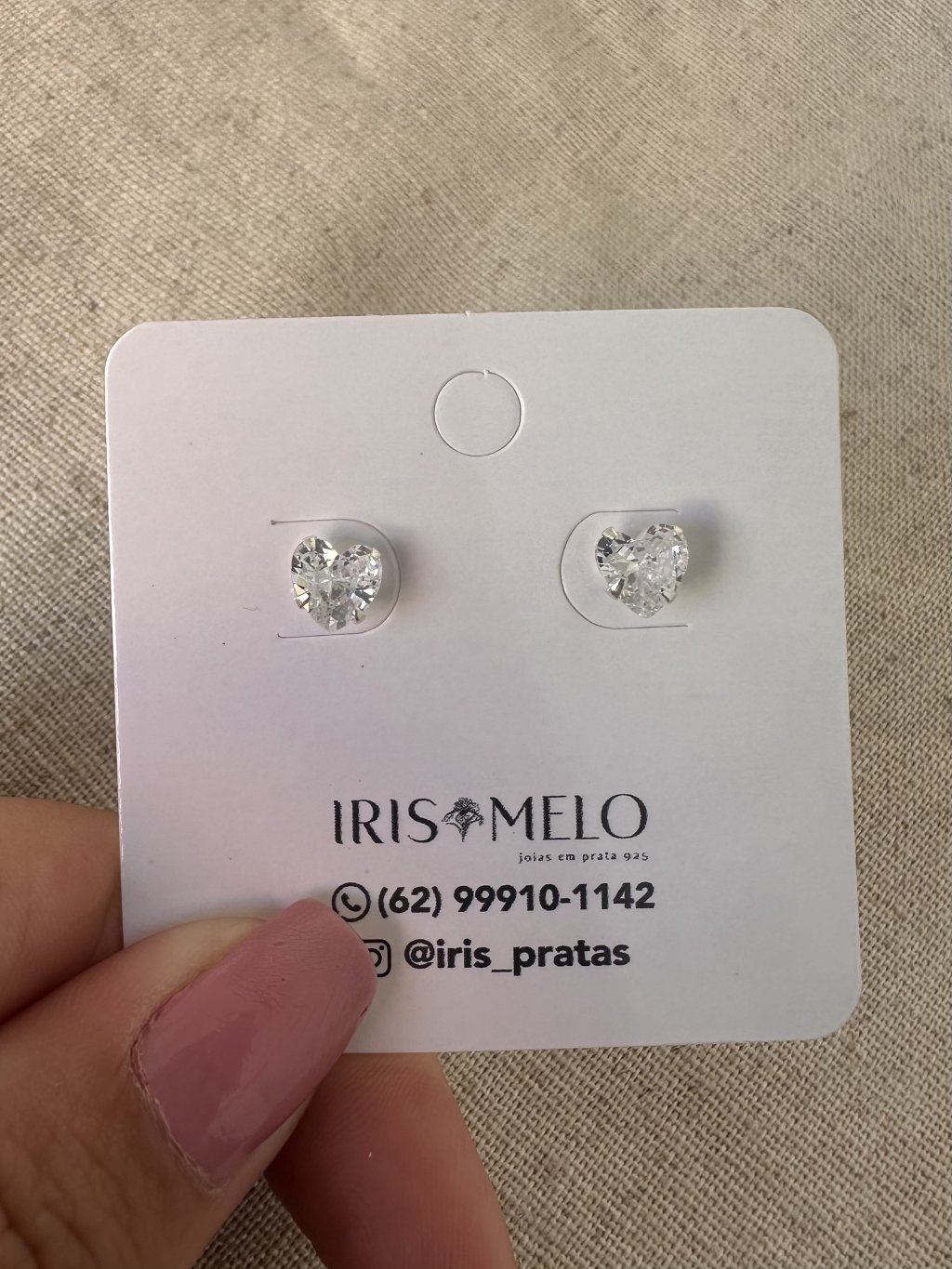 BRINCO CORAÇÃO PEDRA 6MM